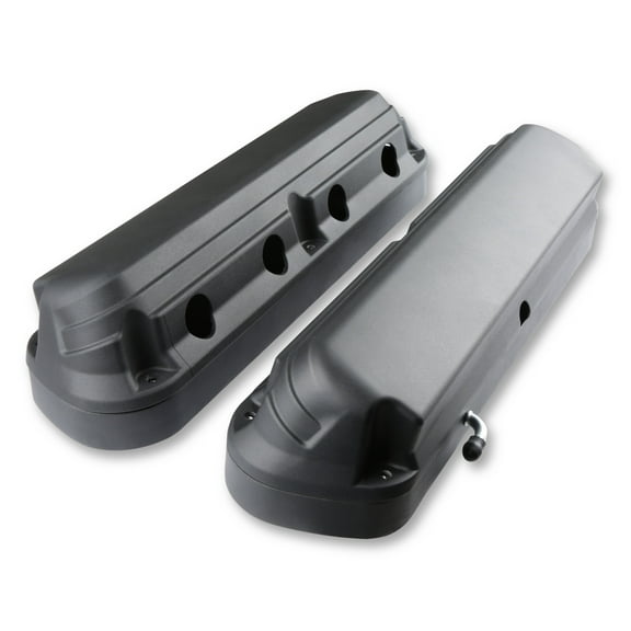Holley 241-187 2-Piece LS Fox 5.0 Style Aluminum Valve Covers - Satin Black