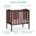 Dream On Me 2-in-1 Lightweight Folding Portable Crib, Espresso ...