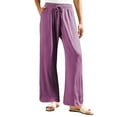 thumbnail image 6 of Women's cotton and linen leggings, high-waisted, casual, loose-fitting, straight-leg with pockets., 6 of 8