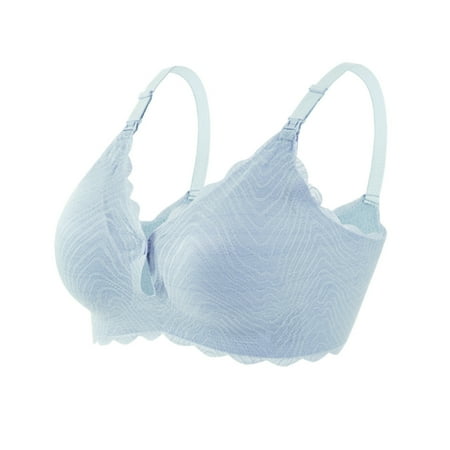 Elainilye Fashion Womens Bra Lace Wirefree Bra Front Button Nursing Bra Comfortable Breathable Bra