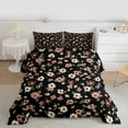thumbnail image 2 of Feelyou Black Wheat Flower Full Size Comforter Sets, Retro French Floral Bedding Comforter Set, Countryside Theme Reversible Bedding Sets, Super Cozy Room Decor, 3-Piece, 2 of 8