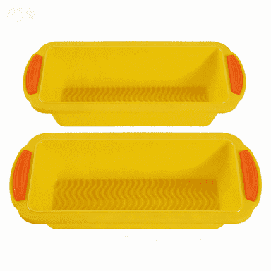 ROSOZ Premium 2-Pack Silicone Loaf Pans - Baking Molds for Toast, Bread & Cakes - Flexible, Non-Stick & Oven Safe Bakeware。