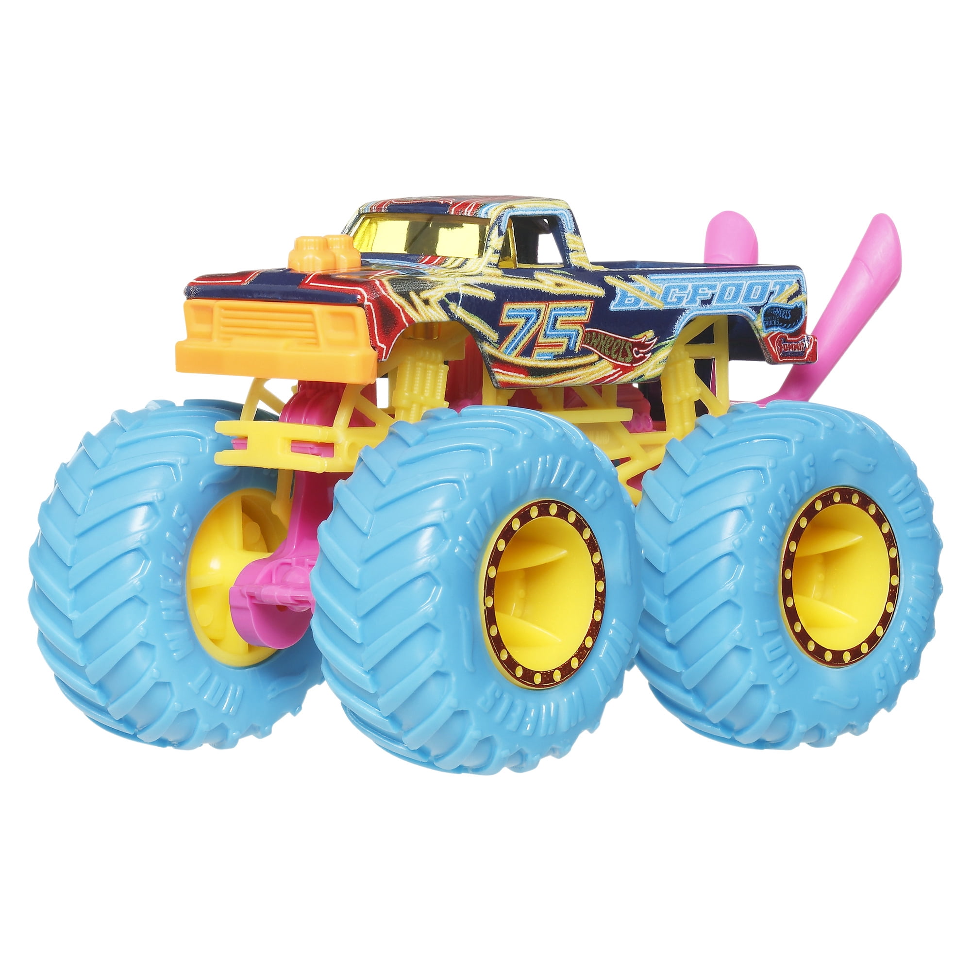 Hot Wheels Monster Trucks Neon Smashers 1:64 Scale Toy Vehicle & Clip-On Accessory (Styles May Vary)