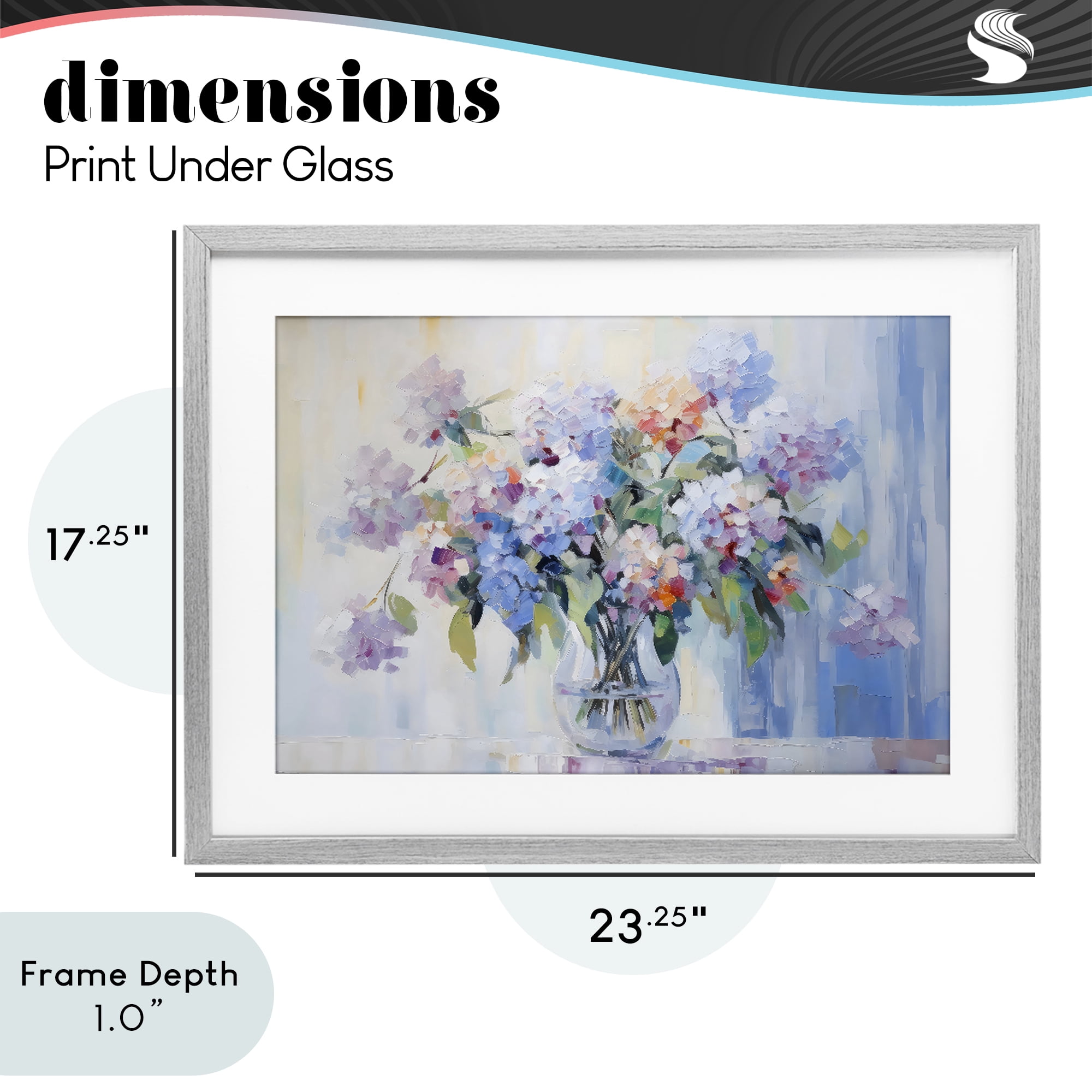 Stupell Industries In Full Bloom Bouquet Gray Framed Print Under Glass, design by Creative Studio