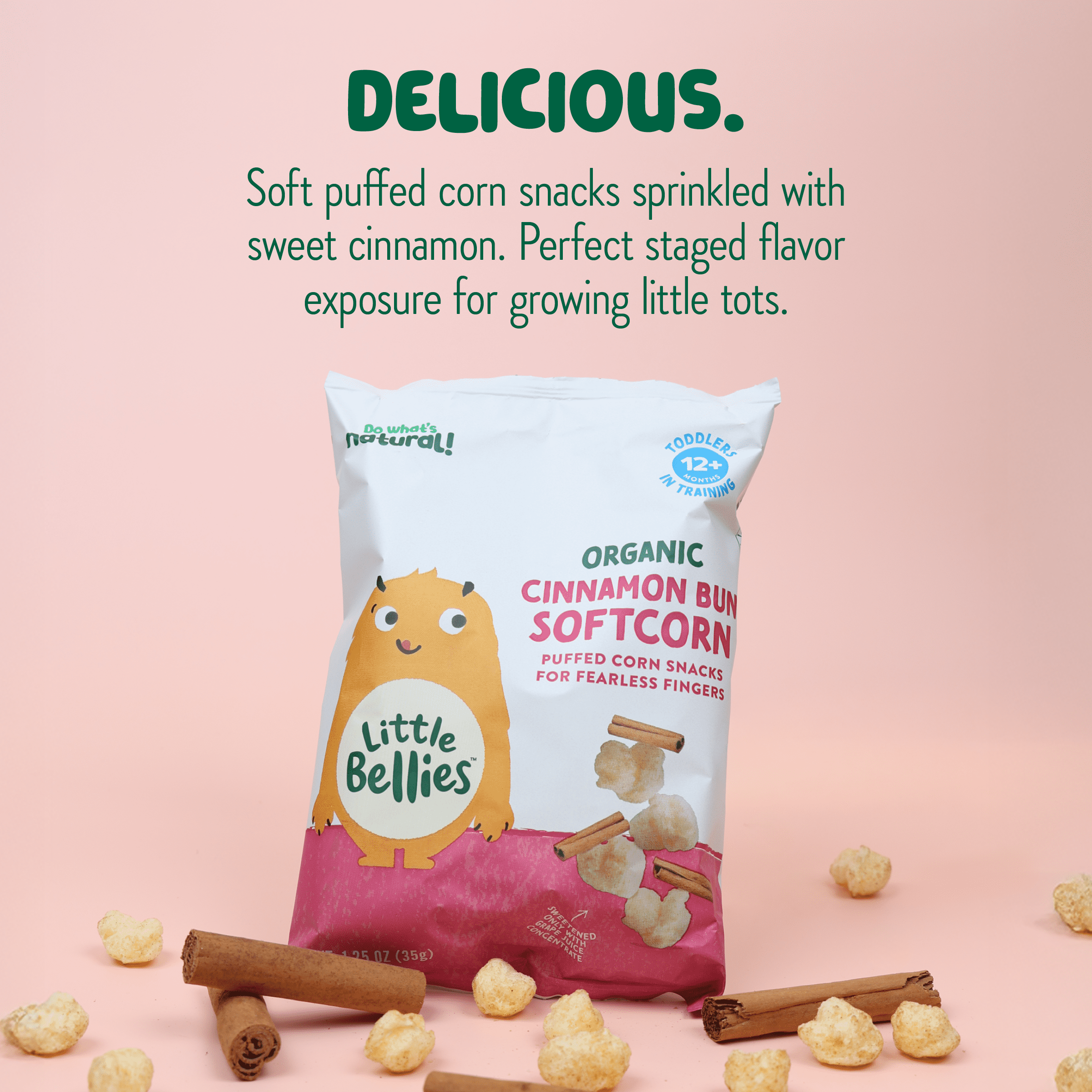 Little Bellies Organic Cinnamon Bun Softcorn 1.25 oz