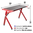 thumbnail image 3 of Escritorio Gamer Nenotech Fibra de Carbono Luz LED Moderno, 3 of 5