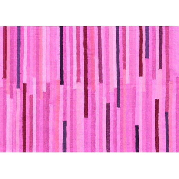 Ahgly Company Indoor Rectangle Abstract Pink Contemporary Area Rugs, 3' x 5'