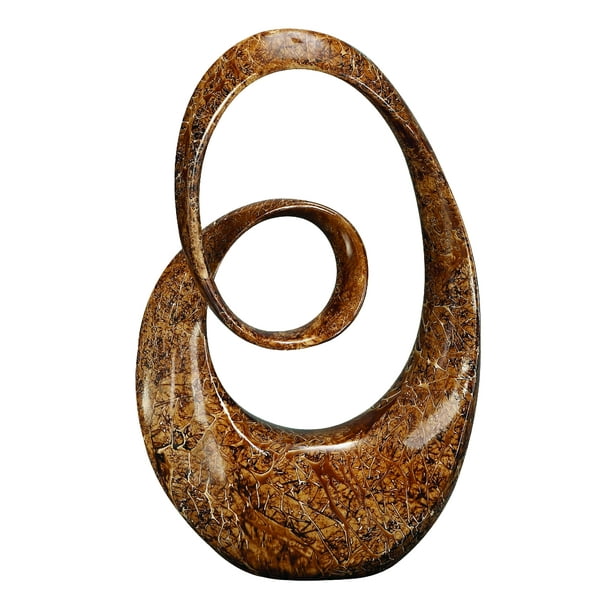 Decmode Modern 24 Inch Ceramic Abstract Infinity Sculpture, Brown ...