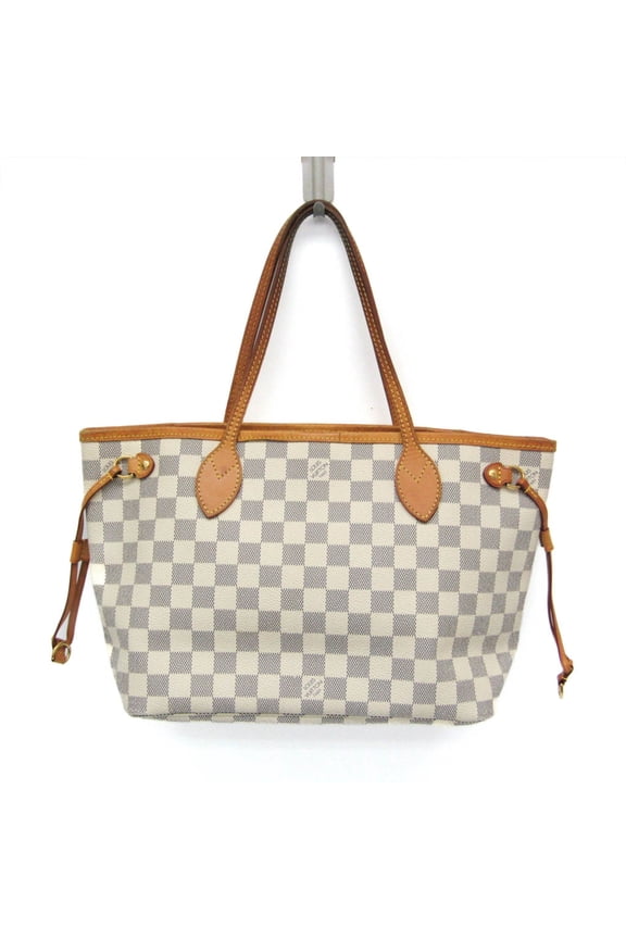 Pre-Owned Louis Vuitton Damier Azur Neverfull PM N51110 Women's Tote Bag Off-white