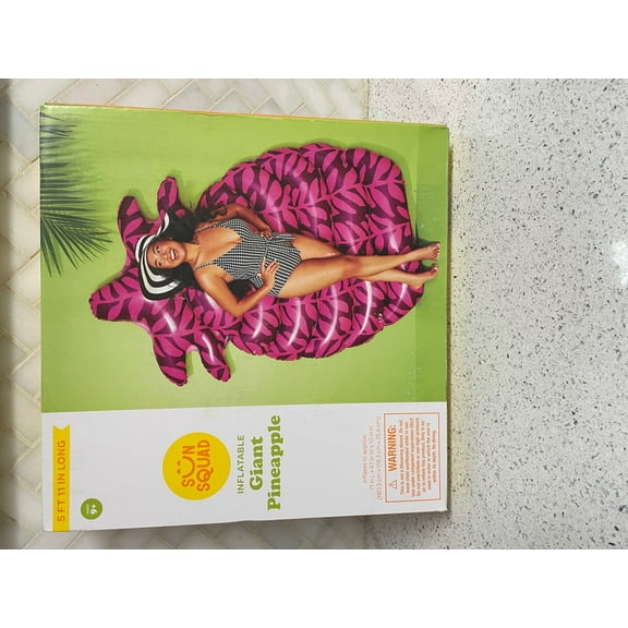 Sun Squad inflatable Giant Pineapple Float, 71" L X 47" W X 10" H