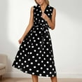 thumbnail image 2 of XIAOCHA Womens Polka Dot Midi Dress Flowy A Line Sleeveless V Neck Casual Party Dresses, 2 of 6