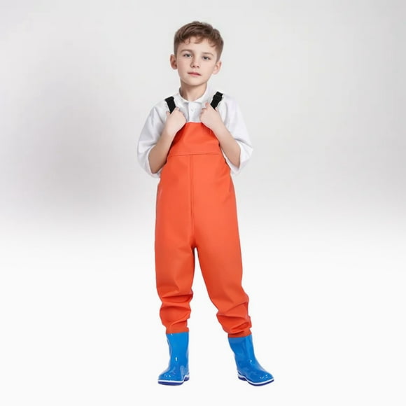 PMVFHDE Boys Romper&Jumpsuit Kids Chest Waders Youth Fishing Waders For Toddler Children Water Proof Waders With Boots Boy Clothes Yellow,26