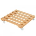 thumbnail image 3 of Flower Pot Rolling Tray,Bamboo Movable Potted Plant Flower Pot Caddy Plant Standwith Wheels Unbeatable Value, 3 of 8
