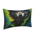 thumbnail image 2 of Binfone Realistic Style Wolf Warrior Standard Size Pillowcase, Long Staple Pure Cotton Envelope Closure Pillow Cover (Pillow core not included),20"x30", 2 of 7