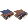 thumbnail image 2 of Hombres Niños Lona Cartera corta Estuche para tarjetero Patchwork Monedero Hangbag Monedero Estuche para bolsa Jumpingount BB6581-02, 2 of 7