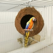 Niteangel 100% Natural Coconut Hideaway with Ladder, Bird and Small Animal Toy,Small Animals Comfortable Bed