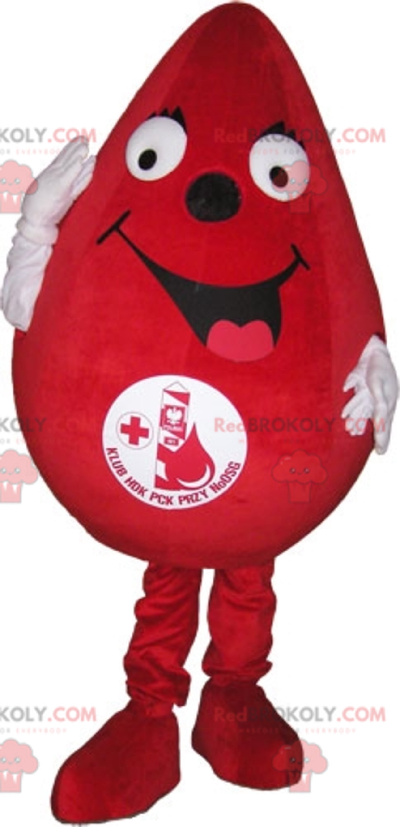 Giant red drop mascot. REDBROKOLY mascot for blood donation - Walmart.com