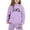 Purple, variant on lnmuld Two Piece Outfits Girls Letter Print Hooded Sweatshirt Outfit Set Stylish Everyday Wear Comfortable Casual Kids Clothes for Daily Activities Solid Color Size:9-10 Years
