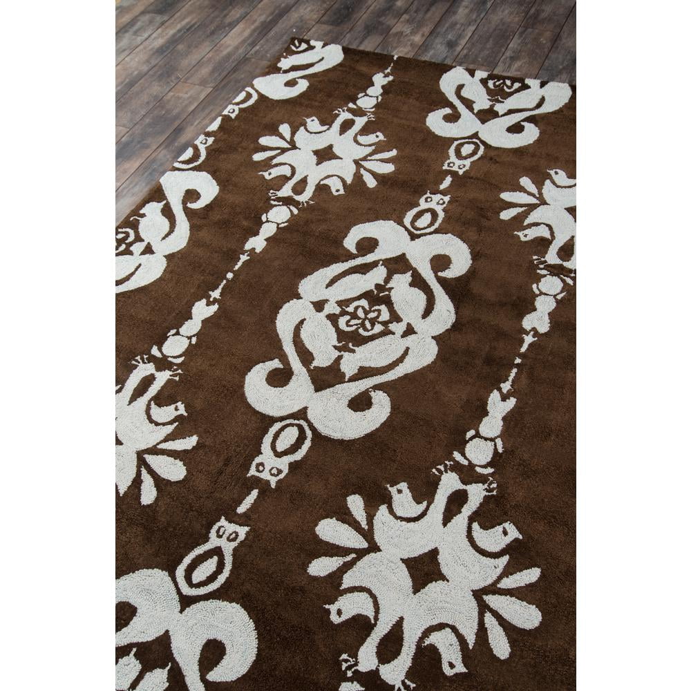 Momeni Lil Mo Classic Baby Damask Cotton Hand Hooked Baby Blue Area Rug 3' X 5'