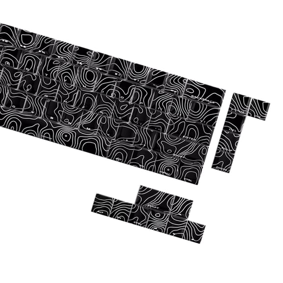 64/74Key Translucents Keycaps Contour3.0 Side Print Backlit Shines Through Keycaps for 60 61 63 64 65 67 Keyboards