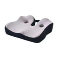 thumbnail image 4 of Cojín de espuma viscoelástica para asiento, cojín para silla de escritorio, diseño hueco, suave, extraíble, para silla de oficina, almohada para Gris Negro, 4 of 8