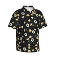 thumbnail image 3 of Xecao Daisy print Hawaiian shirt - a stylish short-sleeve button-down for men, perfect for casual beach and tropical outings., 3 of 9