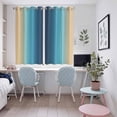 thumbnail image 4 of Blue Teal Yellow Ombre Kitchen Curtains Window Panels, Farmhouse Modern Gradient Art Insulated Window Treatment Curtain, Grommet Curtains for Bedroom/Living Room/Bathroom, 2 Piece 52"Wx63"L, 4 of 8