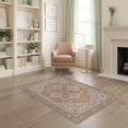 thumbnail image 2 of ODIKA 4'x6' Pink Soft Floral Design Washable Area Rug Elegant Rose Motif with Vintage Charm for Bedroom, Reading Nook, Pet Friendly & Non-Shedding, 2 of 7