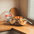 thumbnail image 6 of Genicook 3-Piece Stainless Steel Nesting Mixing Bowl Set with Snap-On Lids & Carry Handle, 6 of 7