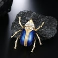 thumbnail image 2 of kusrkot Vintage Émail Cristal Insecte Broche Insecte Coléoptère Bug Broche Bleu, 2 of 9