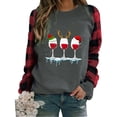 thumbnail image 1 of xiaxaixu T-shirt Imprimé à Manches Longues Patchwork pour Femme, 1 of 10