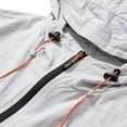 thumbnail image 3 of Maqroz Veste de Soleil pour Hommes UPF 50++ Chandail à Capuchon Protection UV Zip Complète SPF Refroidissement Léger Chandail à Capuchon avec Poches Été Ajustable Séchage Rapide Veste de Sport Randonnée Pêche Extérieur Gris P, 3 of 4