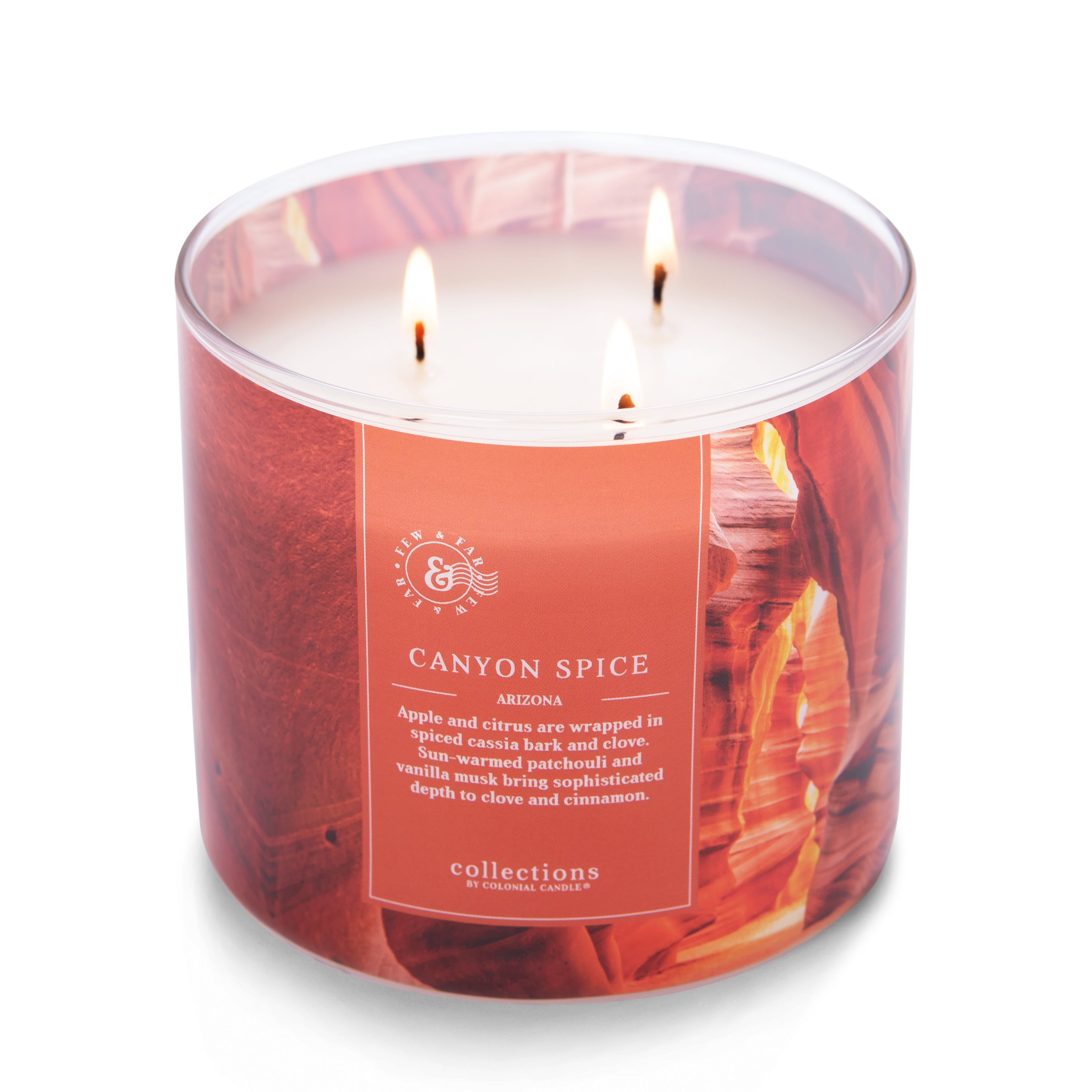 Colonial Candle Canyon Spice 14.5Oz, 3 Wick Candle, Orange