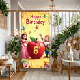 thumbnail image 5 of LUUFILx Happy Birthday Backdrop 6th Birthday Banner for Kids Party Supplies Photography Props Background Decorations Fairy Tale Theme Celebration, 5 of 8