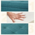 thumbnail image 5 of Ottoman with Storage, 51 Inch End of Bed Storage Ottoman Bench, Linen Fabric Upholstered Ottomans with Hinged Lid, Rectangle Long Foot Rest Bench for Entryway Living Room Bedroom Teal, 5 of 15