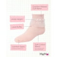 thumbnail image 3 of MeMoi  Far Out Cotton Blend Lace Ruffle Socks - Girls - Female, 6, Pale Blush, 3 of 7