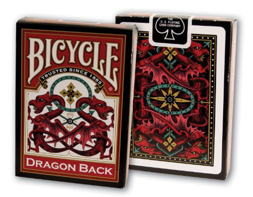 Bicycle Gold Red and Blue Set of 3 Dragon Back Pattern Deck Playing Cards 