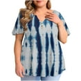 thumbnail image 1 of Birdeem Blouse Décontractée à Manches Courtes Imprimée pour Femmes, Grande Taille, à Volants, Col en V, 1 of 5