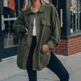 thumbnail image 3 of Ladies Spring and Fall Solid Color Lapel Double Side Slit Single Breasted Fashion Fleece Casual Coats, 3 of 5