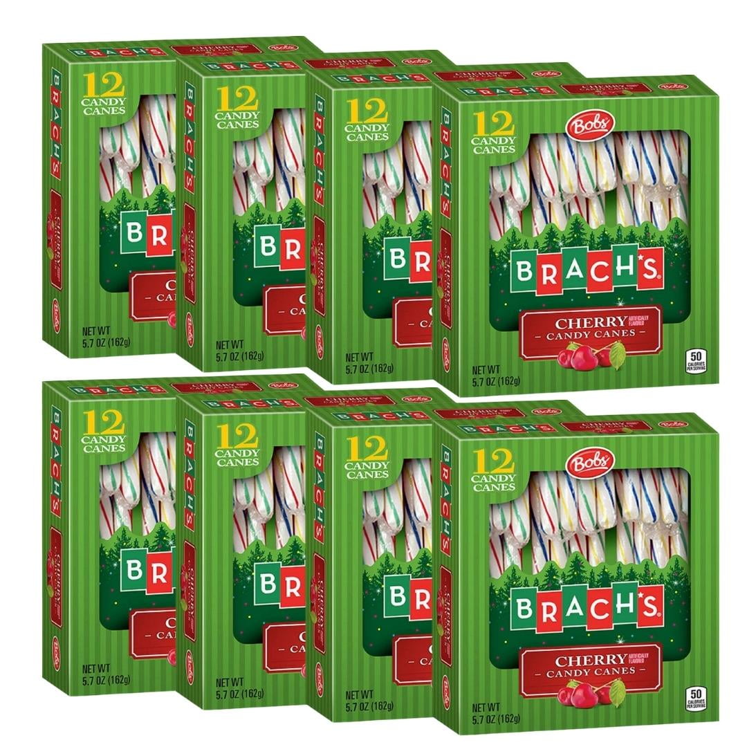 BCL Brachs Cherry Candy Canes Pack of 8, 5.07 oz./Box (96 Canes Total) Bundled with a Box of