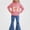 Pink, variant on Vornjynx Girls 2 Piece Outfit(2-7)Hooded Sweatshirt with Butterfly Bow Print and Flared Pants Set Casual Clothing Set Pink Size 5T