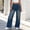 #023Blue, variant on Qiyinn Women Barrel Jeans for Trendy High Waisted Wide Leg Baggy Cropped Relax Fit Stretch Denim Trouser Ankle Pants