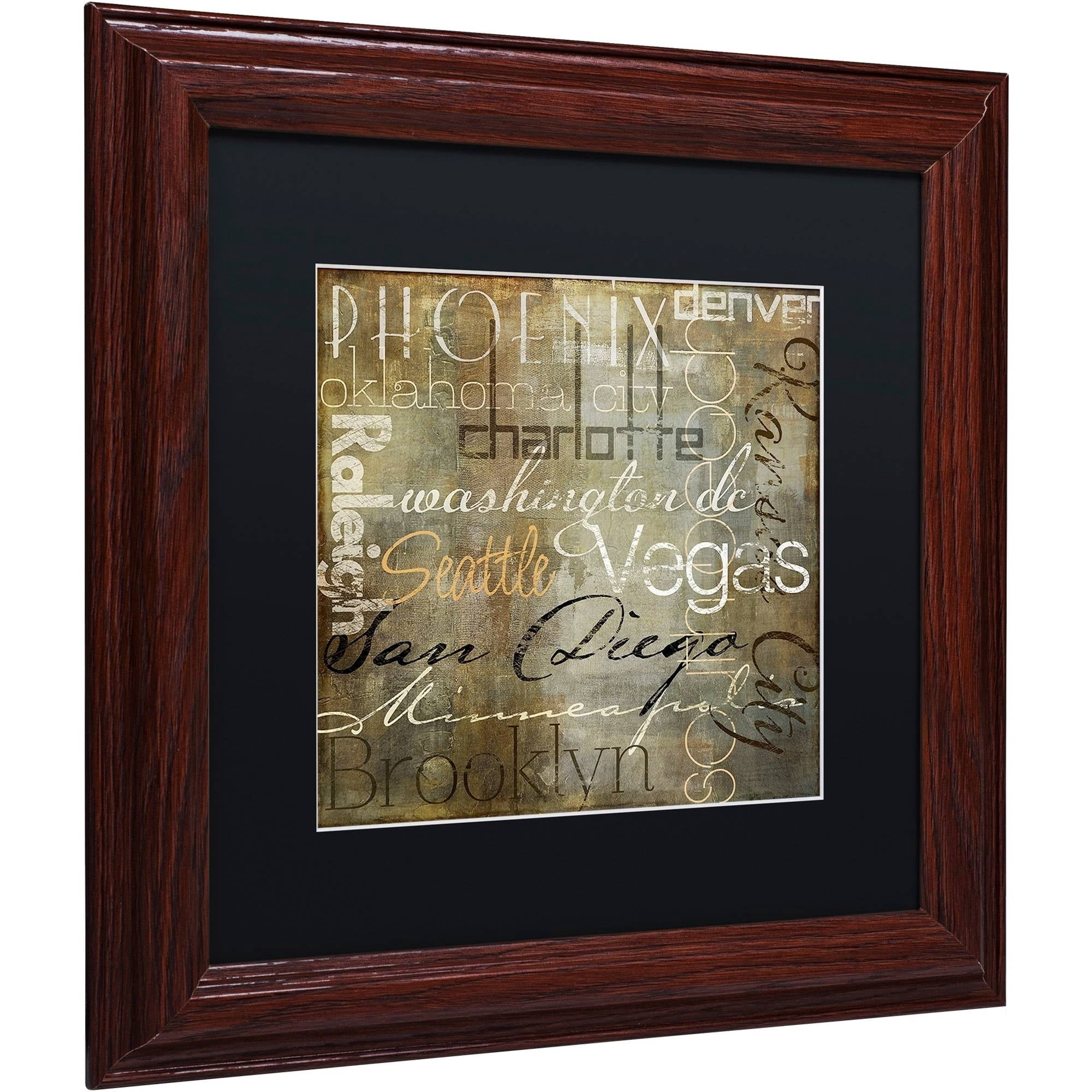 Trademark Fine Art "Cities of the World II" Canvas Art by Color Bakery Black Matte, Wood Frame
