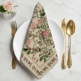 thumbnail image 2 of Beige Spring Floral Cloth Napkins, Elegant Pastoral Flowers Birds Watercolor Washable and Reusable Dinner Napkins Set of 2, Table Napkin for Kitchen Party Birthday Wedding Hotel Housewarming 20"x20", 2 of 9