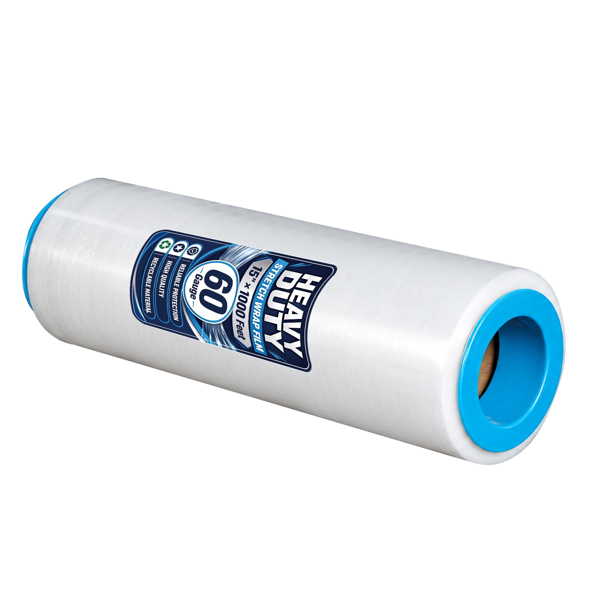Stretch Wrap Film Roll 1000 FT 15 Inch Wide, Industrial Strength Plastic Wrap and Pallet Wrap with Handles for Moving Shipping, 60 Gauge 4-Pack