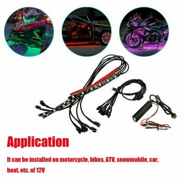LNGOOR 6X Motorcycle led lights Wireless Remote Neon Glow 18 color Light Strips Kit with 4-Level Dimmer