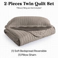 thumbnail image 2 of Ameha 3 Piece Quilt Set Chevron Bedspread Reversible Ultrasoft Microfiber Adult Bedding Beige Color Queen, 2 of 9