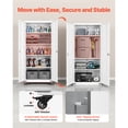 thumbnail image 5 of KFFKFF Metal Storage Cabinet, 72.6 in Rolling Steel Garage Cabinet with Adjustable Shelves, Magnetic Doors & Keys, Lockable 5-Tier Tool Organizer for Pantry, Warehouse, Basement, Office, White, 5 of 9