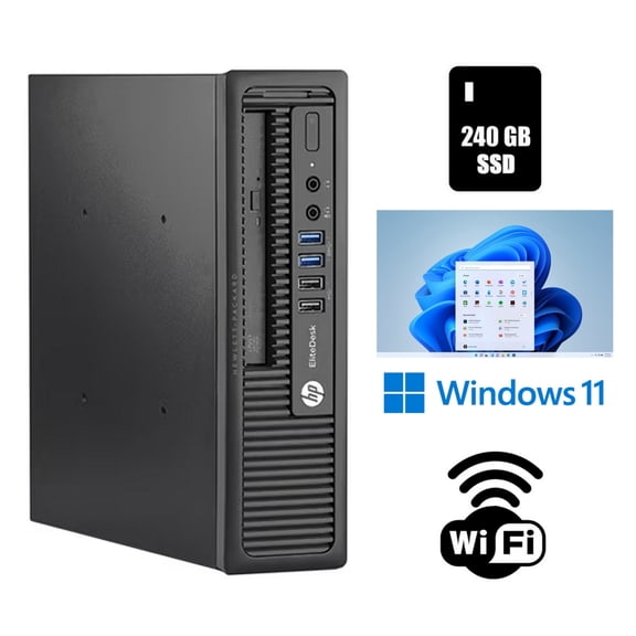 Restored HP EliteDesk 800 G1 USDT Desktop Computer 16GB RAM 240GB SSD Wi-Fi Windows 11 Pro (Refurbished)