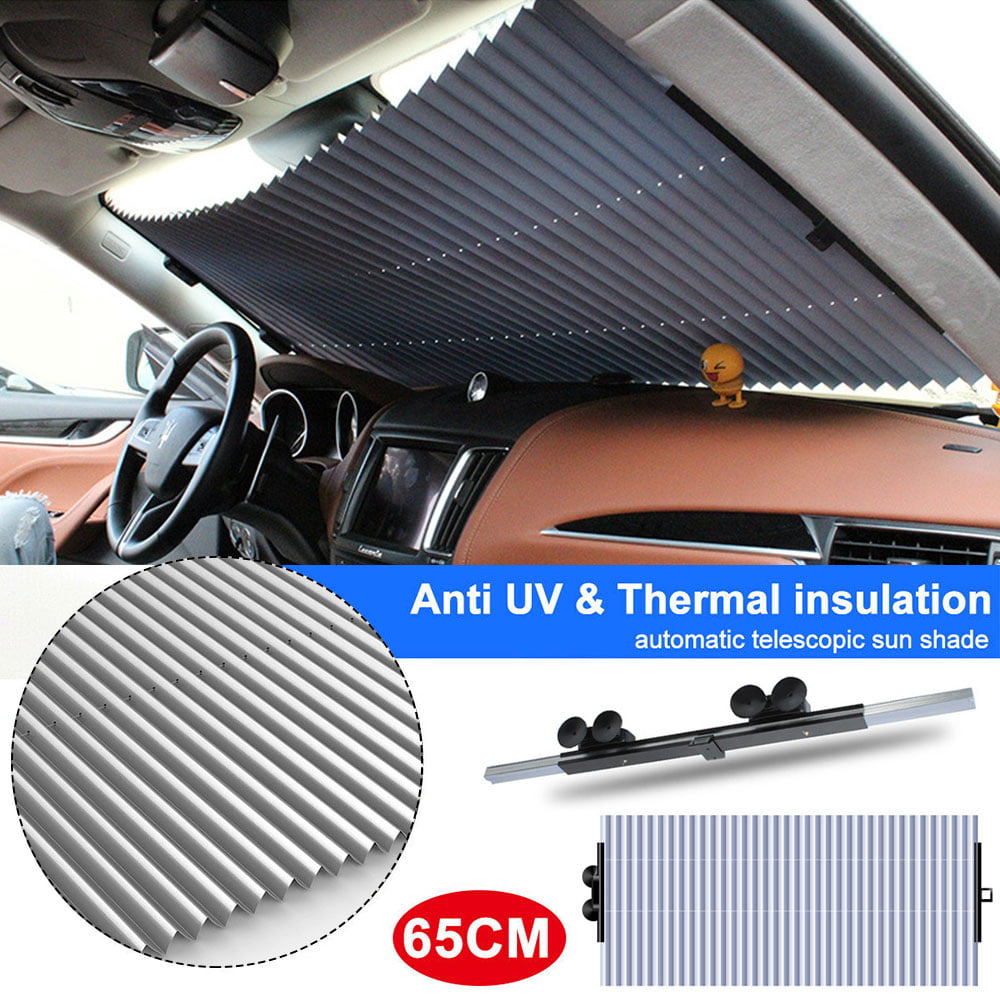 Retractable Mesh UV Protection Front Windsheild Sunshade For Car Vehicle 